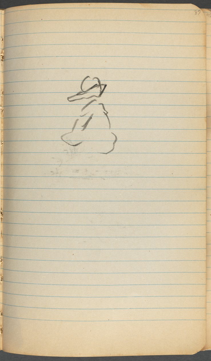 Cuaderno de bocetos, página 068: Figura de Maurice Prendergast