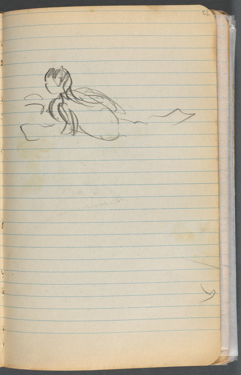 Cuaderno de bocetos, página 072: Figura nadando de Maurice Prendergast