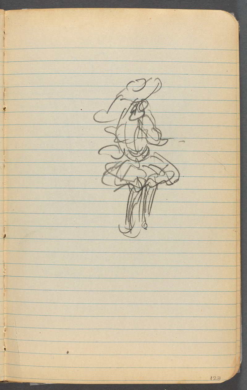 Cuaderno de bocetos, página 123: Figura femenina de Maurice Prendergast