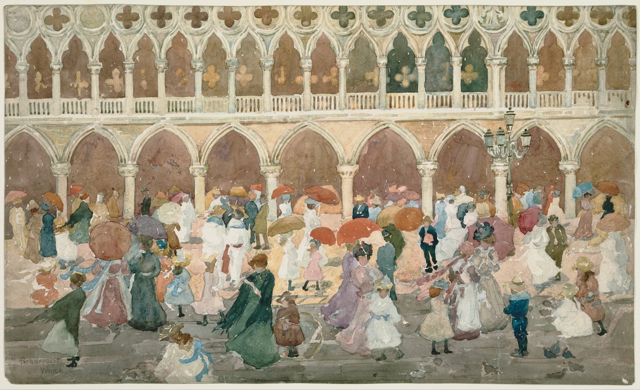 Luz del sol en la Piazzetta de Maurice Prendergast