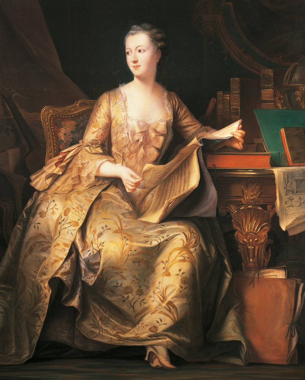 Retrato de la marquesa de Pompadour, hacia 1755 (pintura) de Maurice Quentin de La Tour
