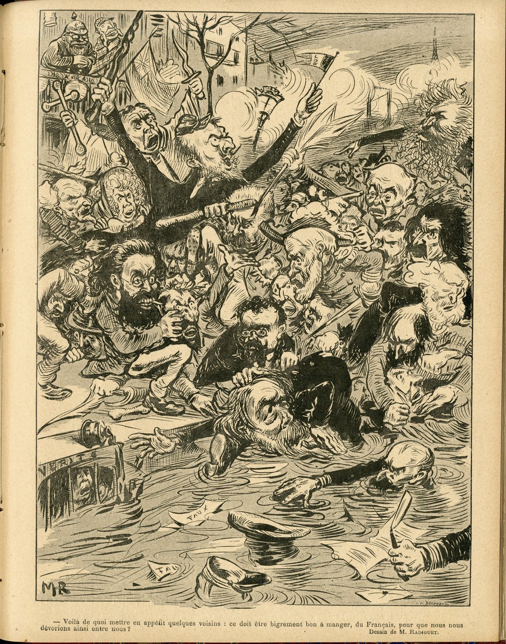 Ilustración de Maurice Radiguet (1866-1941) en Le Rire de Maurice Radiguet
