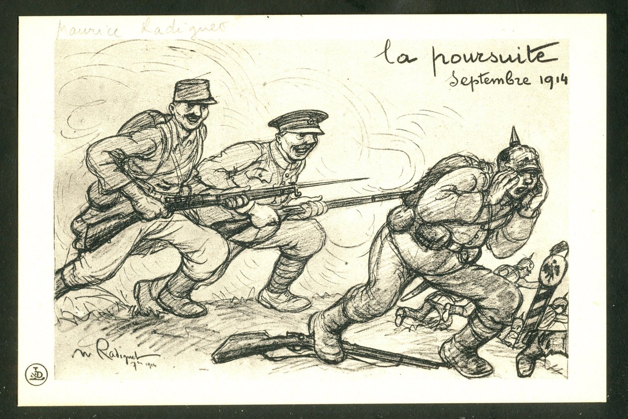 Postal, Satírica en N & B de Maurice Radiguet