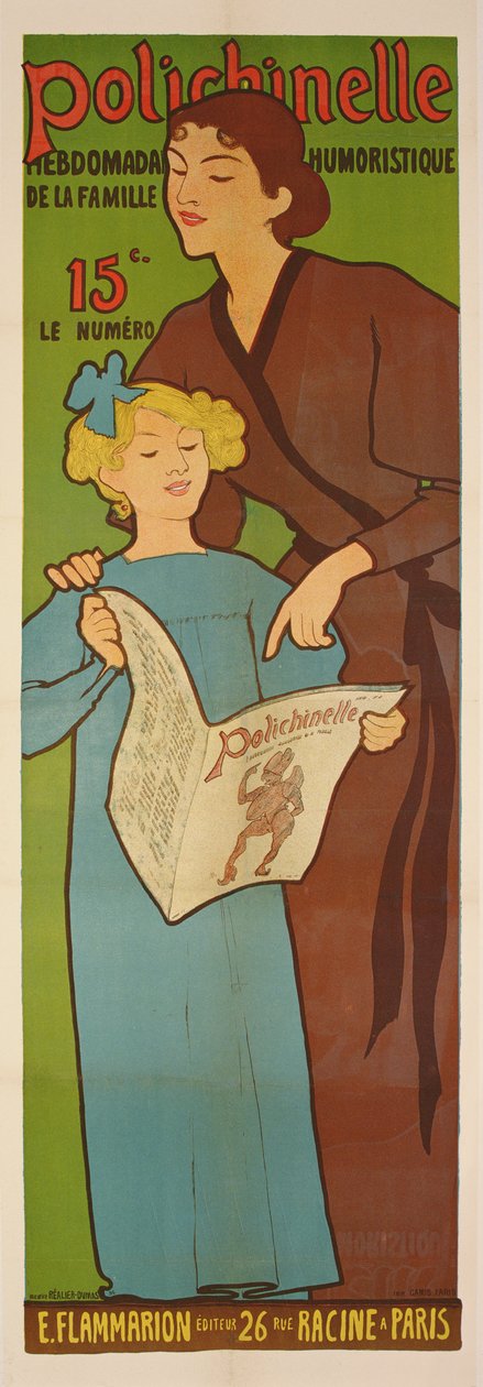 Cartel para el periódico humorístico semanal Polichinelle, 1896 de Maurice Realier Dumas