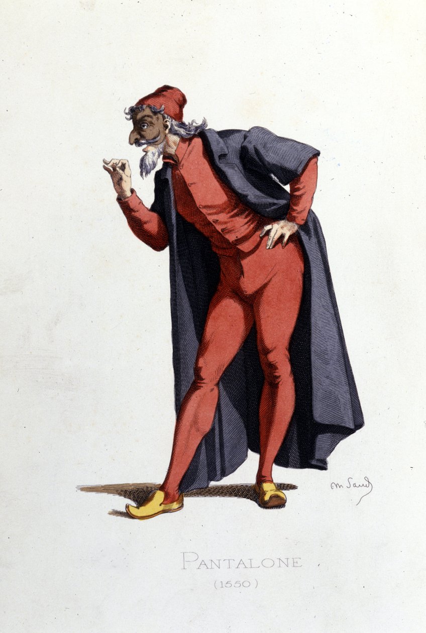Traje y personaje teatral: Pantalone (en fr. Pantalone, doctor) de “Masques et bouffons” (Comedia italiana: Commedia dell