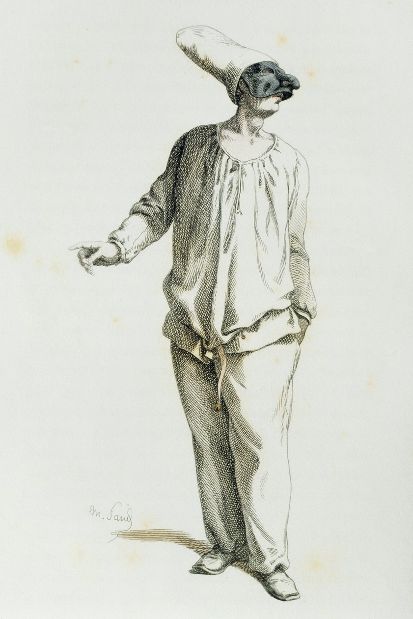 Pulcinella en 1800, por Maurice Sand (1823-1889) de Maurice Sand