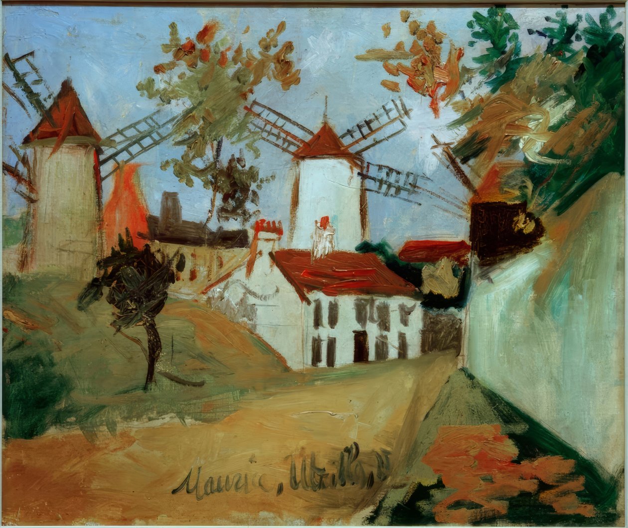Los tres molinos de Montmartre de Maurice Utrillo