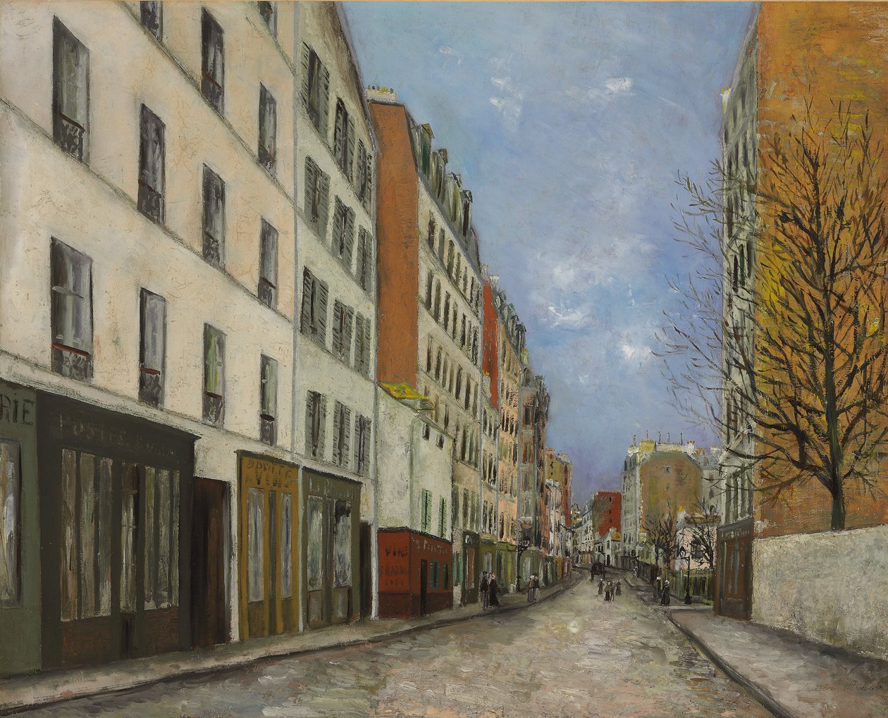 Calle Marcadet, Montmartre; La calle Marcadet en Montmartre, c. 1910-1912 (óleo sobre lienzo) de Maurice Utrillo