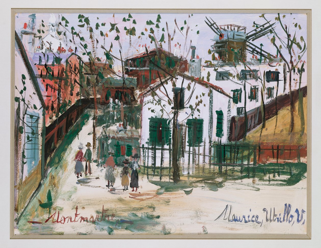 Montmartre (gouache sobre papel) de Maurice Utrillo