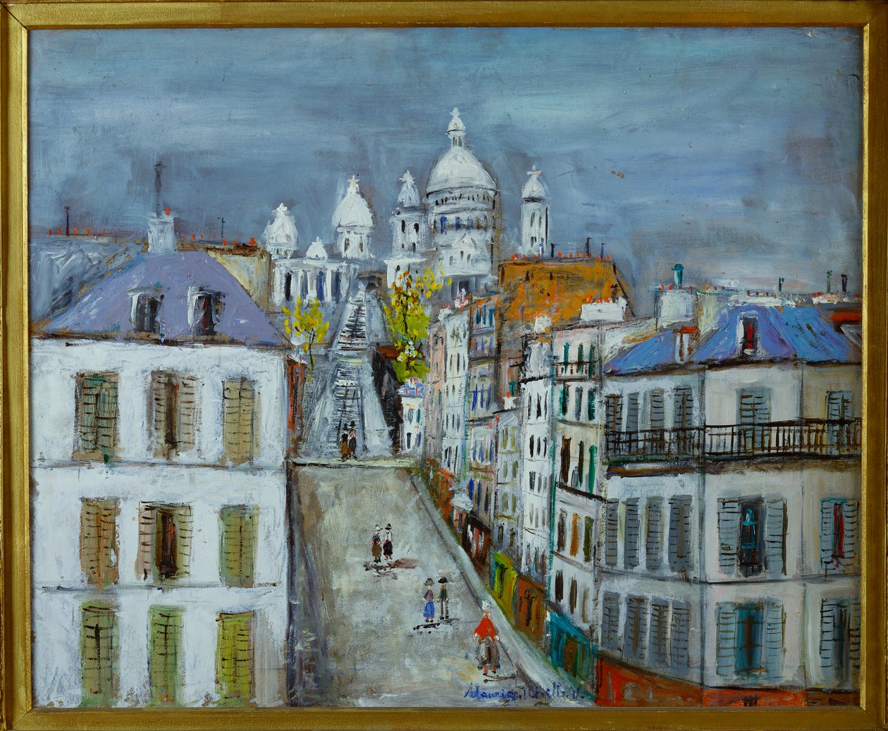 Calle Chappe, Montmartre, c. 1937 (óleo sobre tabla) de Maurice Utrillo
