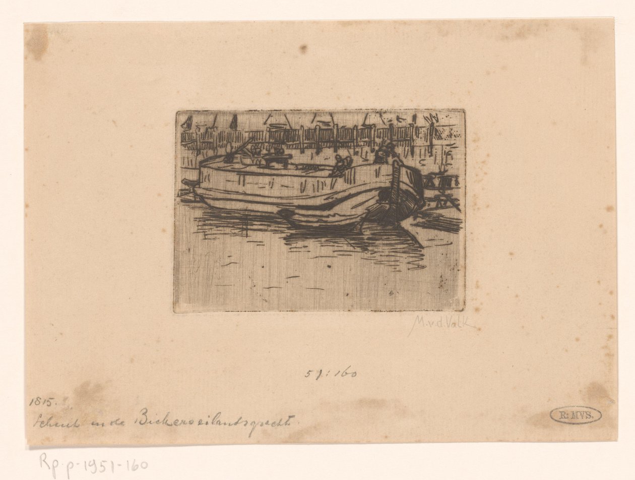 Barco en el canal Bickersgracht, Ámsterdam de Maurits van der Valk (signed by artist)