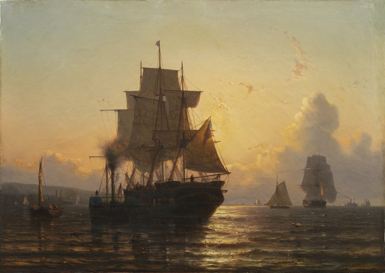 Atardecer tropical en el mar, 1861 de Mauritz Frederik Hendrik De Haas