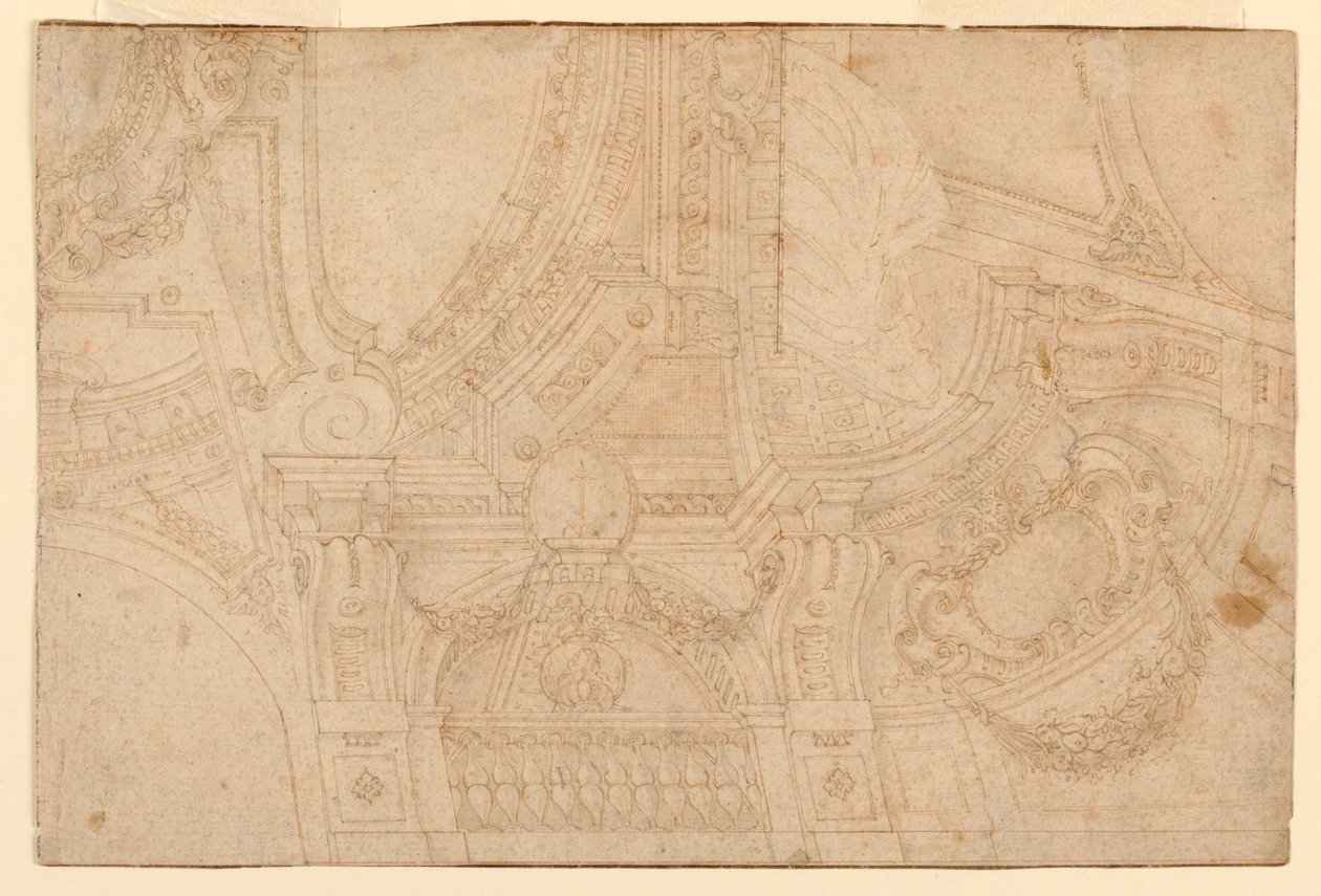 Dibujo, Techo pintado, mediados del siglo XVIII de Mauro Antonio Tesi