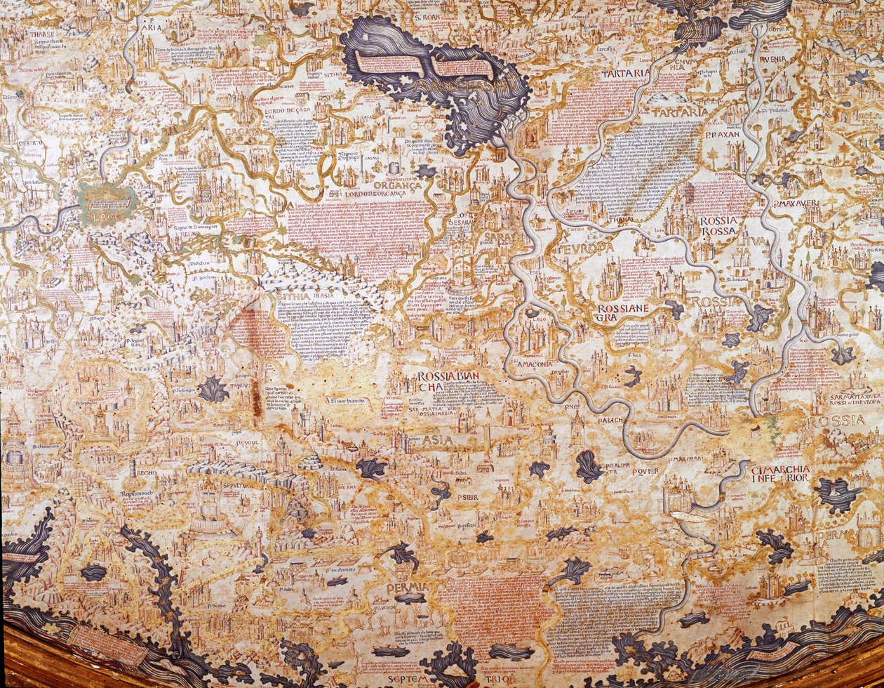 Vista de Rusia Detalle del mapamundi del hermano Maurus (Mauro) camaldulense 1459 Biblioteca Marciana, Venecia de Mauro Fra