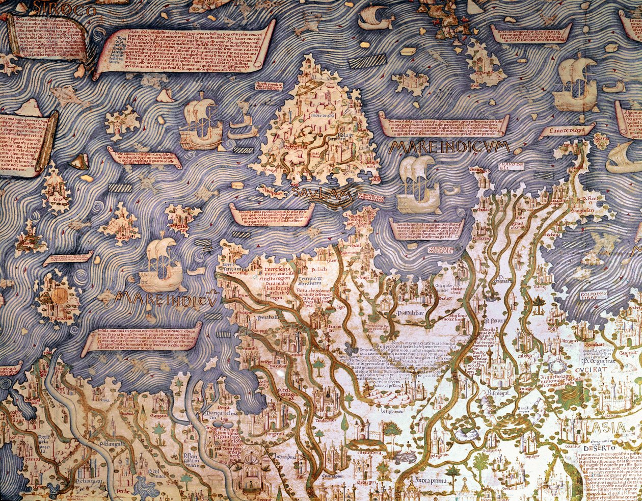 Vista del archipiélago de Borneo Detalle del mapamundi del hermano Maurus (Mauro) camaldulense 1459 Biblioteca Marciana, Venecia de Mauro Fra