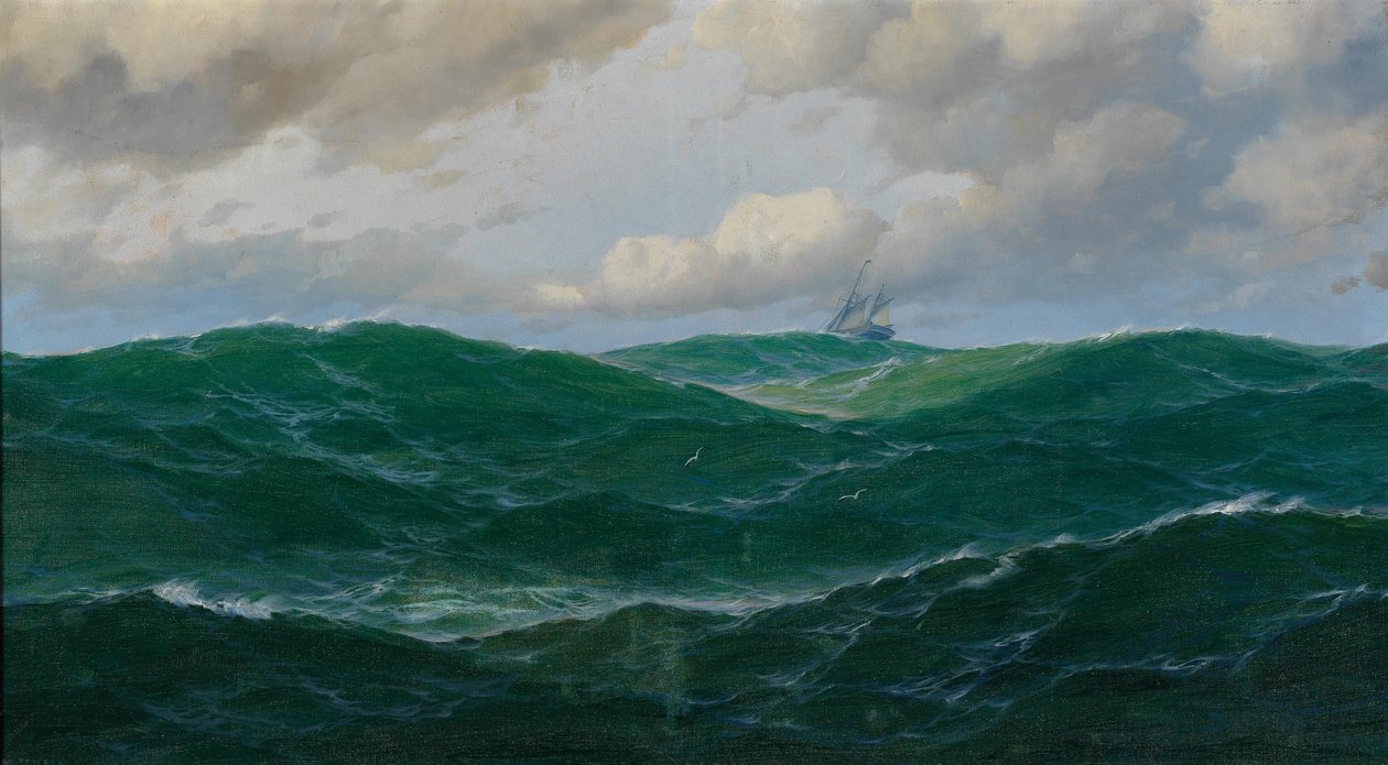 Barco en mares agitados de Max Jensen