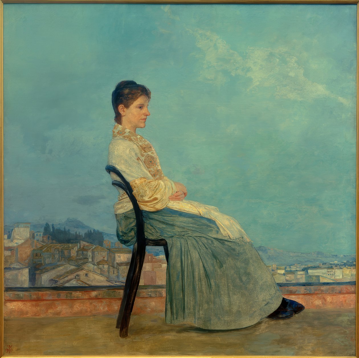 Max Klinger, Retrato de una romana en un techo plano de Max Klinger
