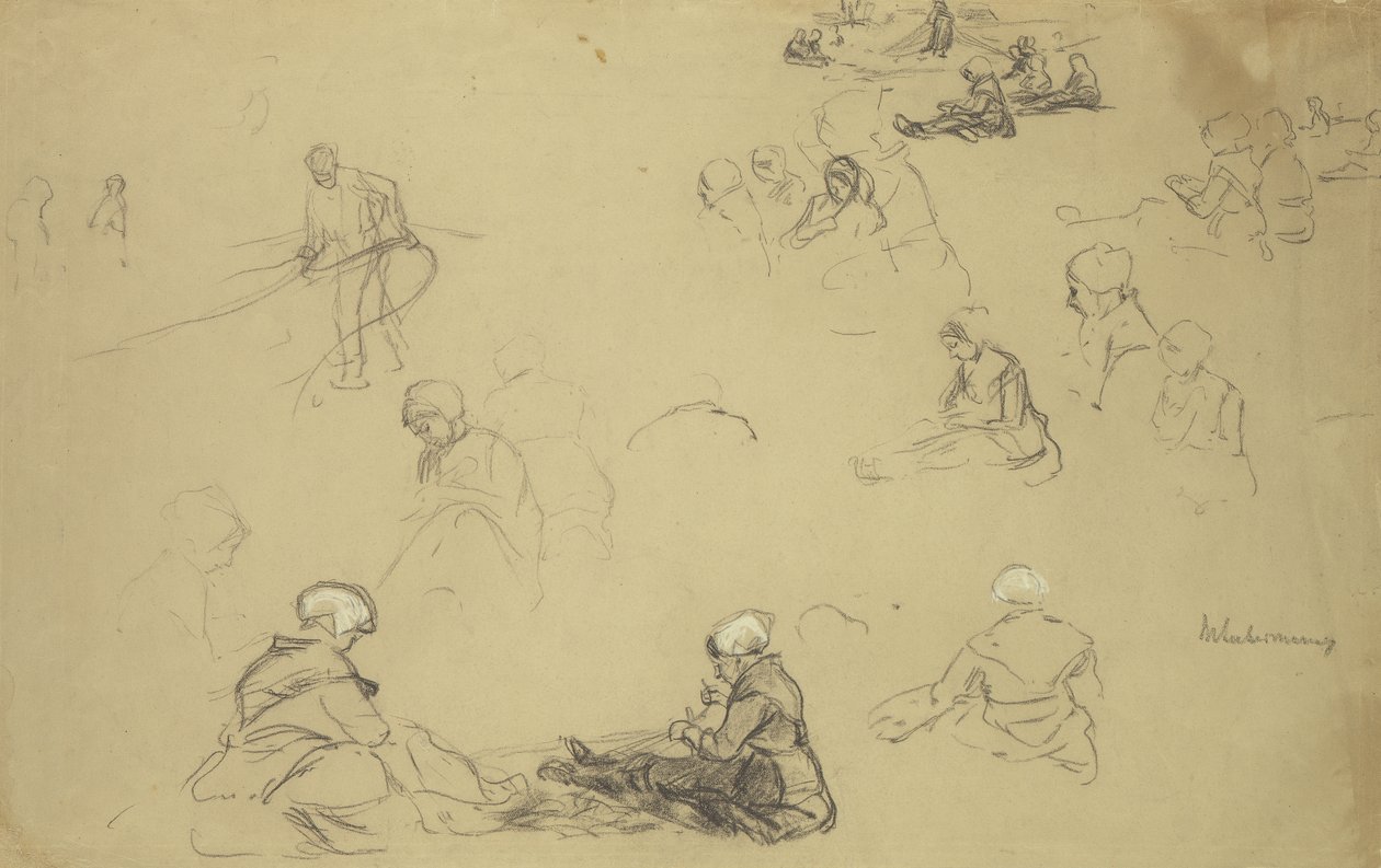 Un estudio de reparadores de redes de Max Liebermann