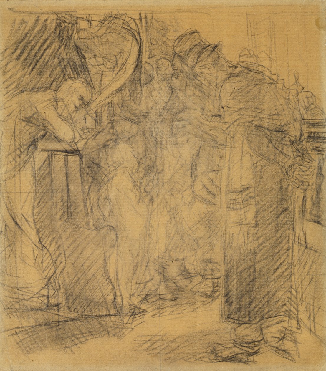 Boceto de composición para Cristo en el templo de Max Liebermann