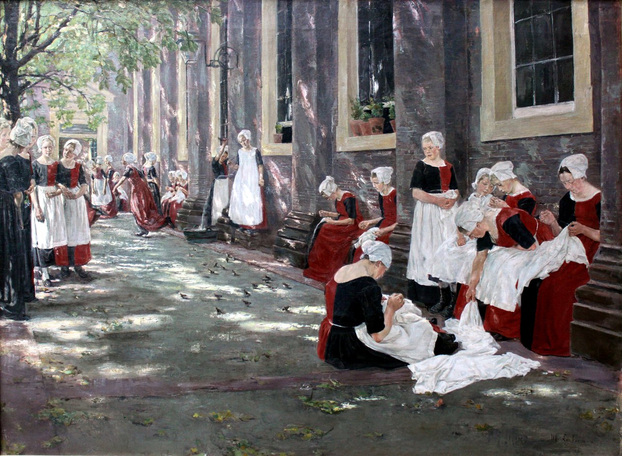 Recreo en el orfanato de Ámsterdam de Max Liebermann