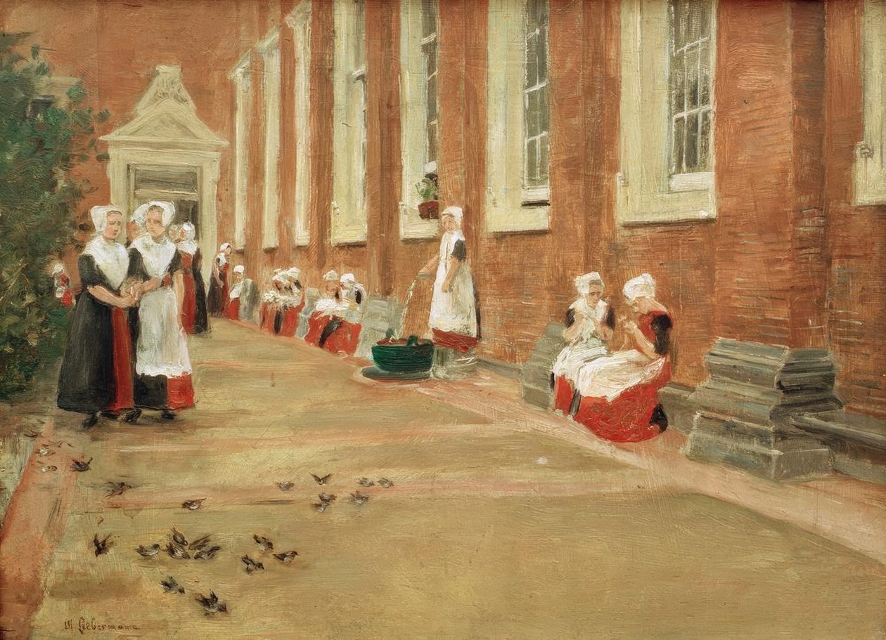 Recreo en el orfanato de Ámsterdam de Max Liebermann