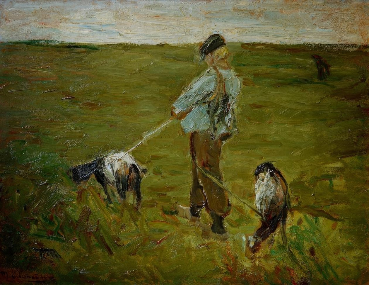 Niño con cabras de Max Liebermann