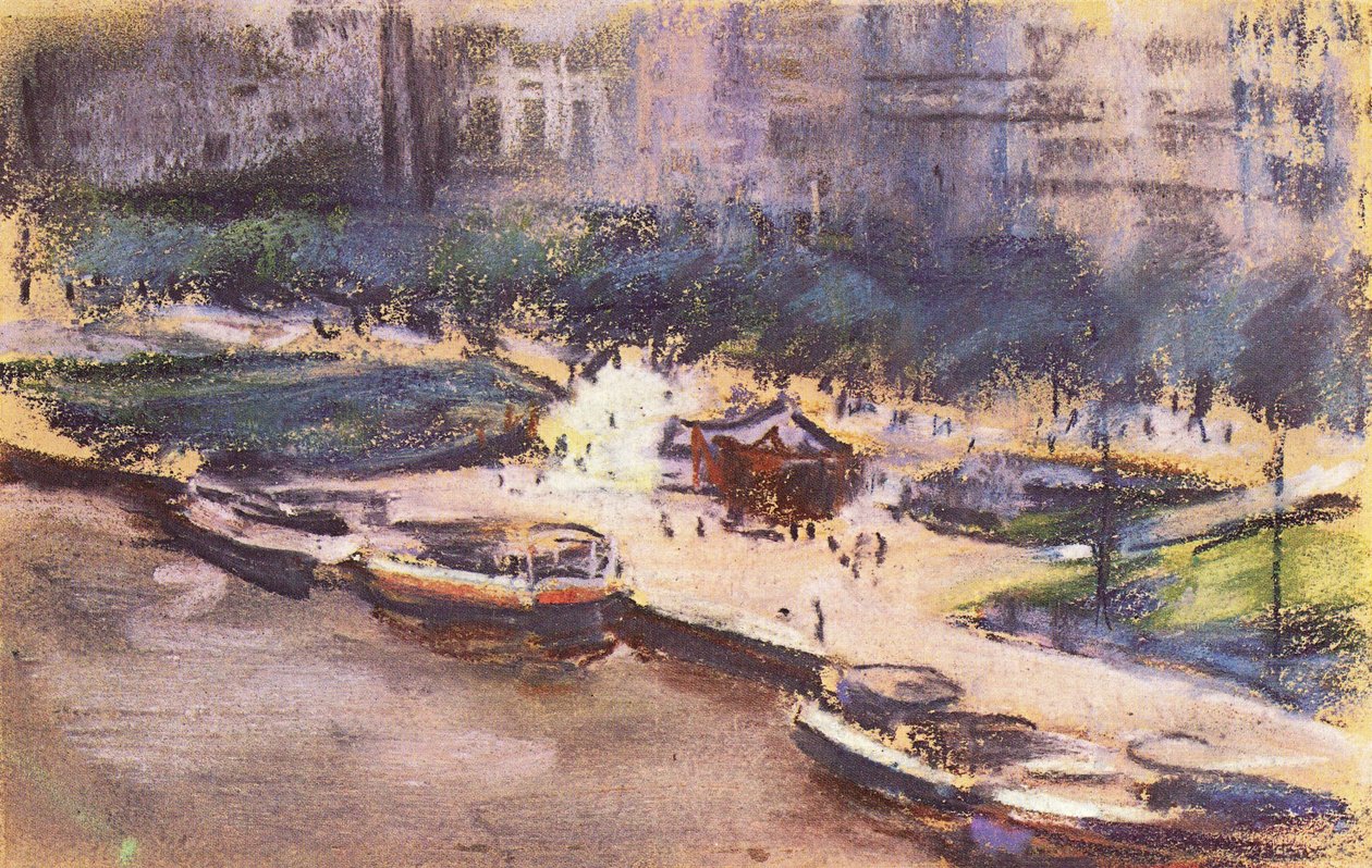 Muelle en Jungfernstieg en Hamburgo de Max Liebermann