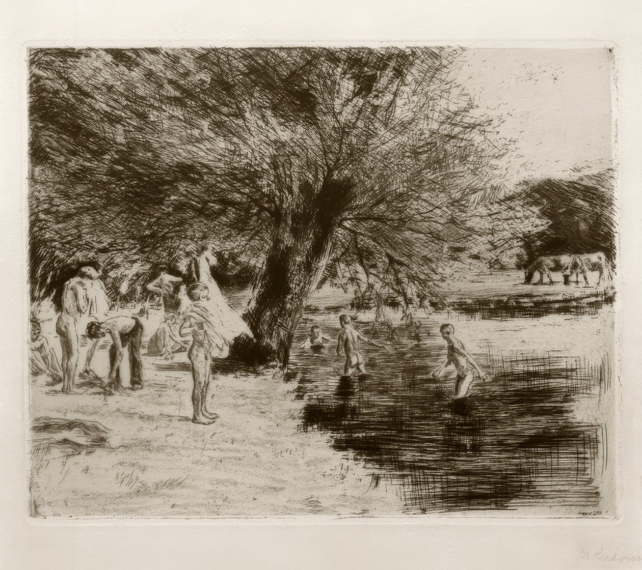 M.Liebermann, niños bañándose de Max Liebermann