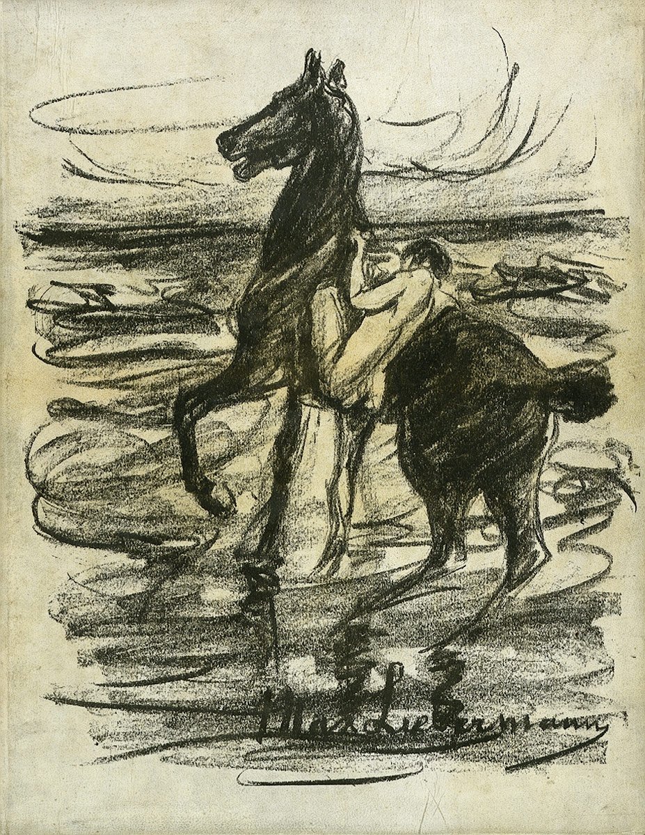 Jinete desnudo en la playa de Max Liebermann