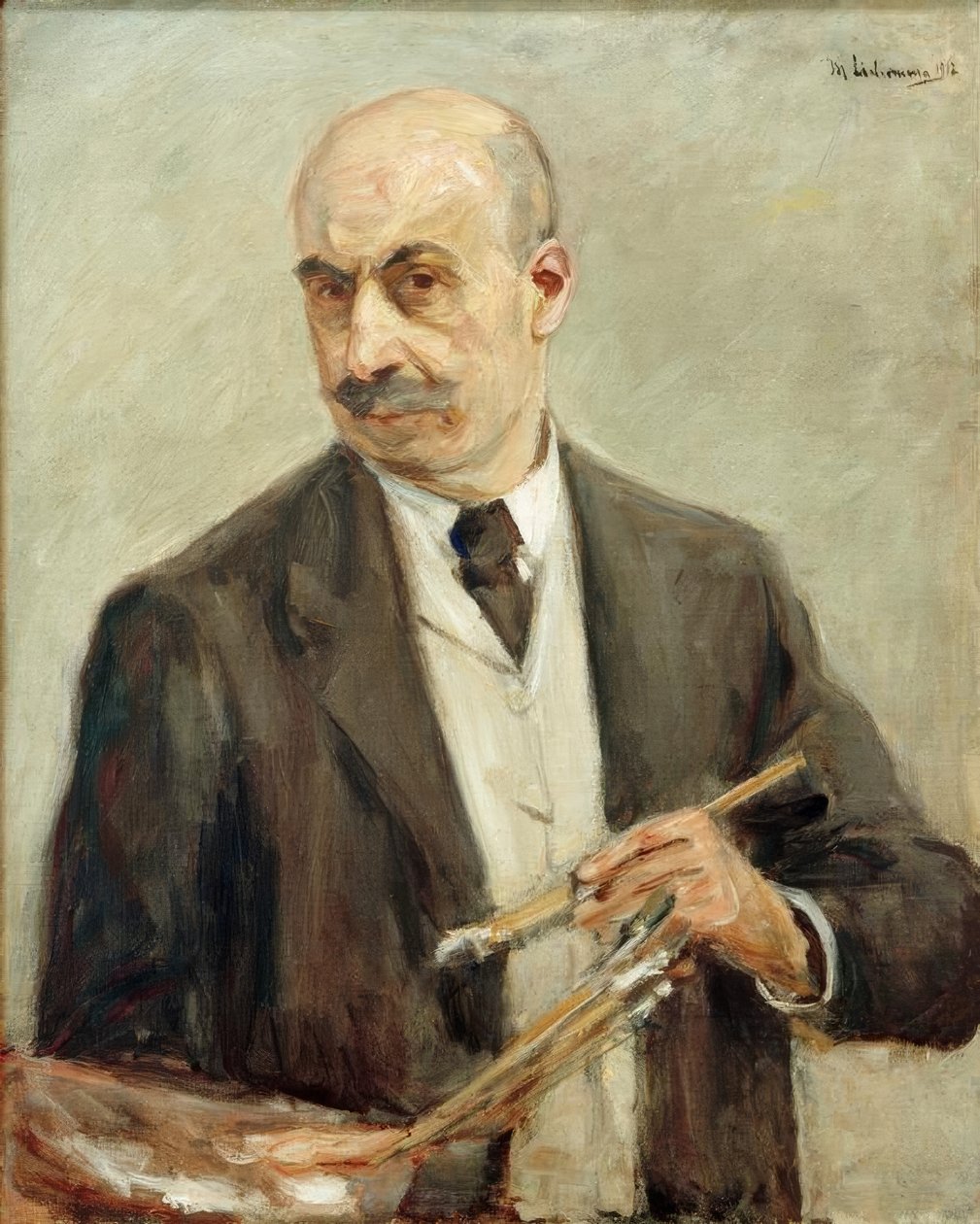 Autorretrato con paleta hacia la izquierda de Max Liebermann