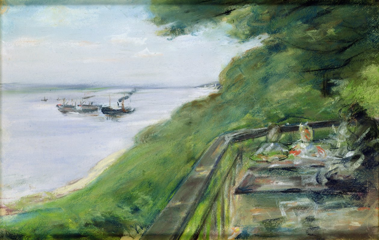 La terraza en el restaurante de Jacob en Nienstedten-an-der-Elbe, 1902 (detalle) de Max Liebermann