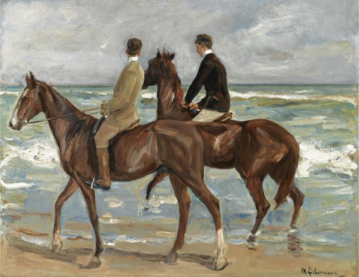 Dos Jinetes en la Playa de Max Liebermann