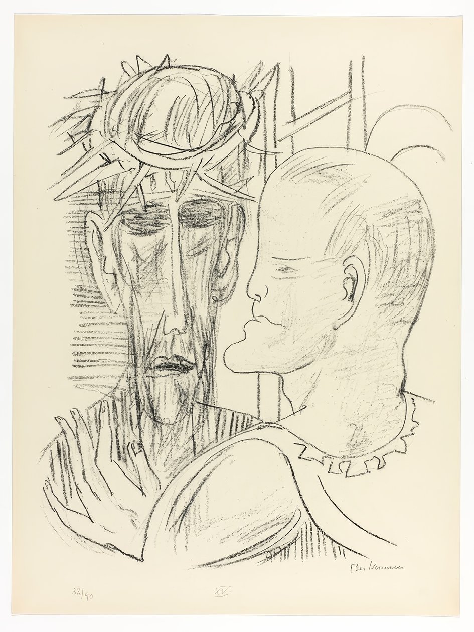 Cristo y Pilato, lámina 15 de Day and Dream de Max Beckmann