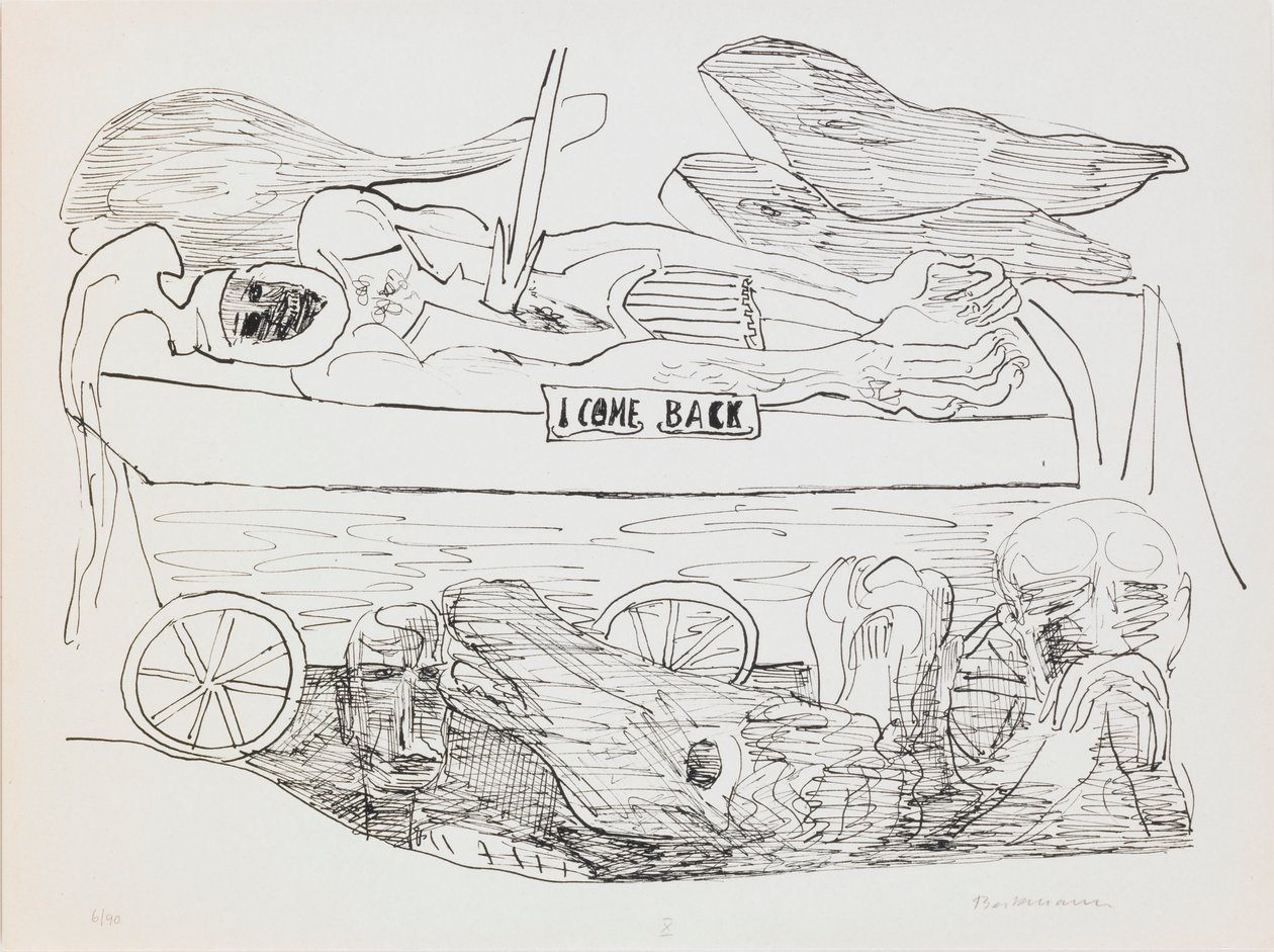 Sueño de Guerra, lámina 10 del portafolio “Día y Sueño” de Max Beckmann