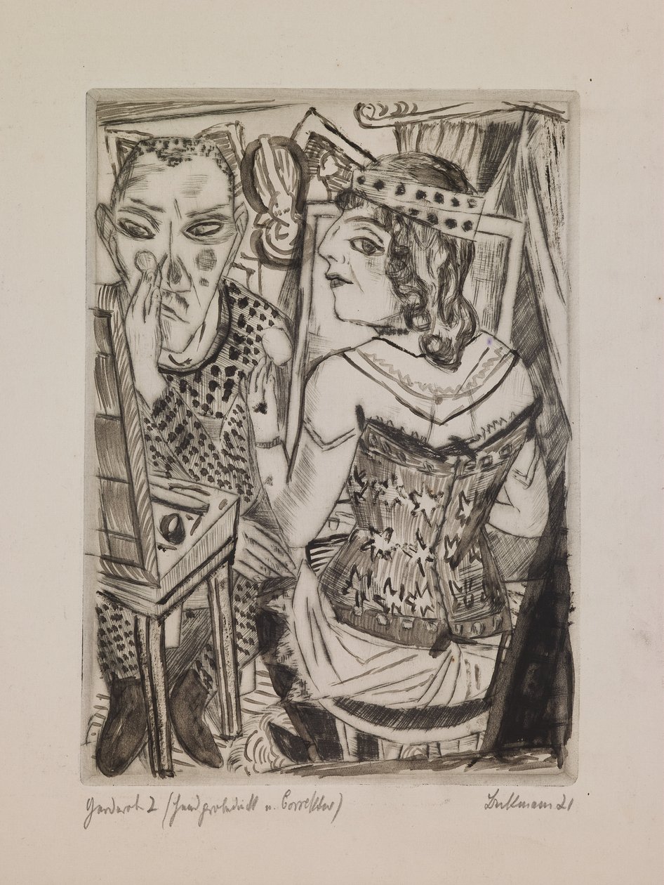 Vestidor, lámina 2 de la carpeta "La feria anual" de Max Beckmann