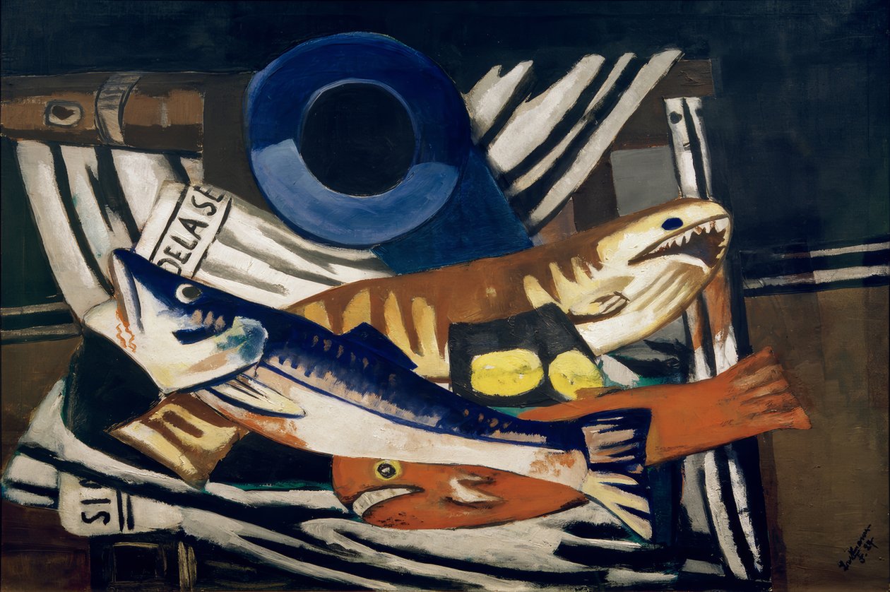 Gran naturaleza muerta con peces de Max Beckmann