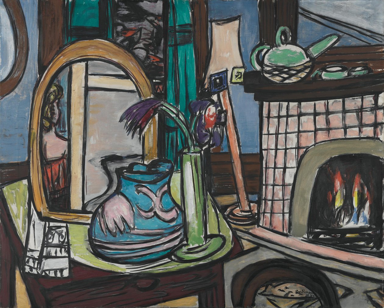 Gran bodegón con palomas de Max Beckmann