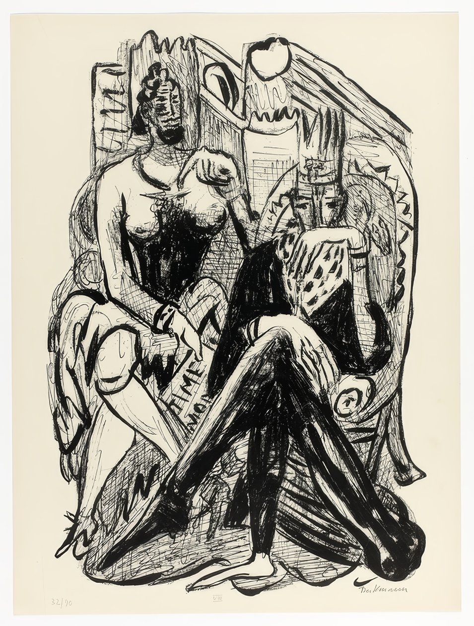 Rey y demagogo, lámina ocho de Day and Dream de Max Beckmann