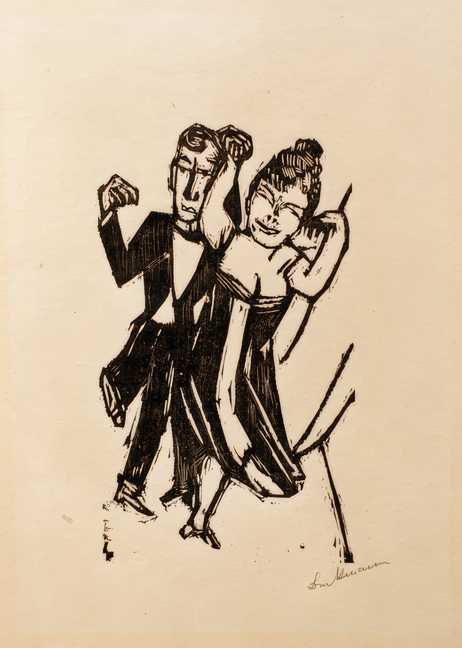 Pequeña pareja bailando de Max Beckmann