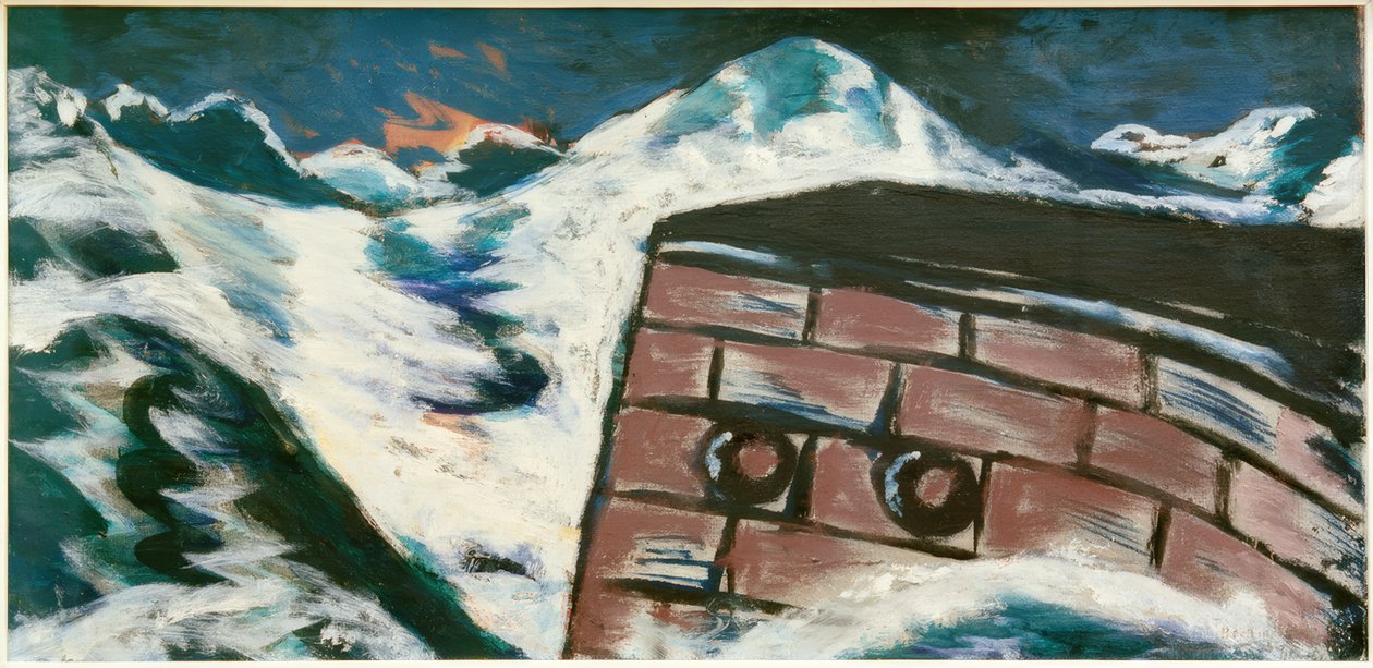 Muelle de desembarco en tormenta de Max Beckmann