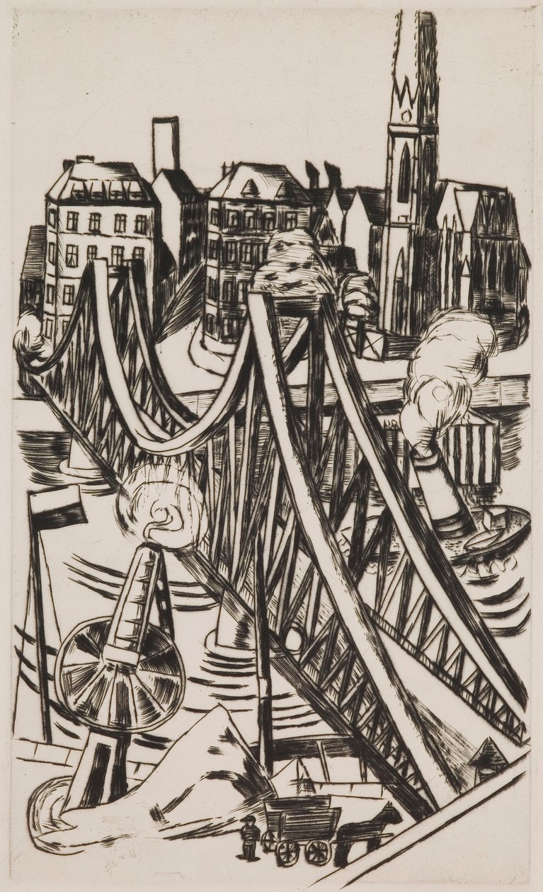 Gran Puente ("Eiserner Steg" en Fráncfort del Meno) de Max Beckmann