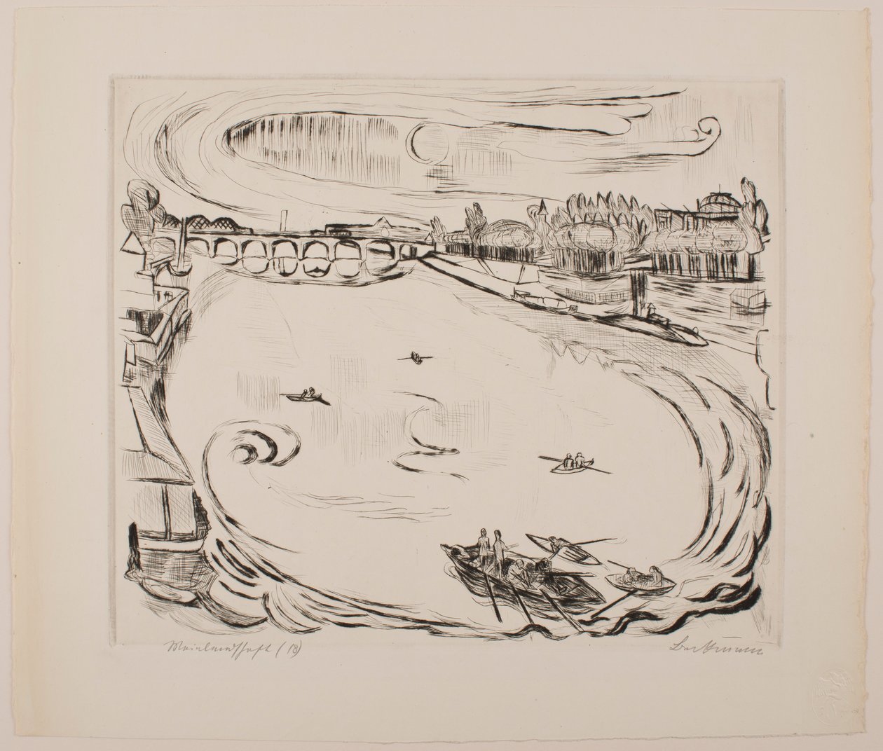 Main River Landscape, lámina 6 del portafolio “Faces” de Max Beckmann