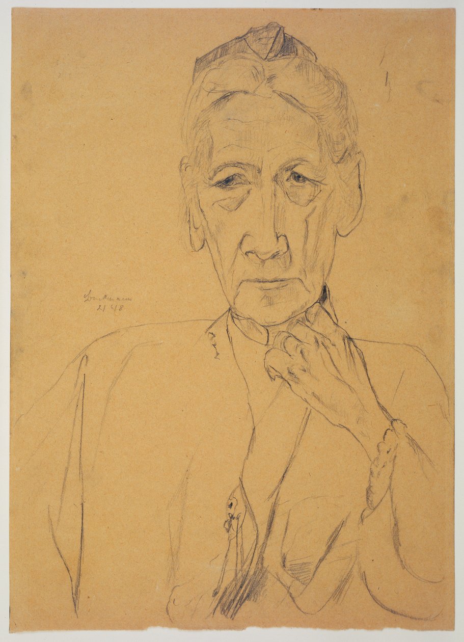 Retrato de la señora Tube de medio cuerpo, de frente de Max Beckmann