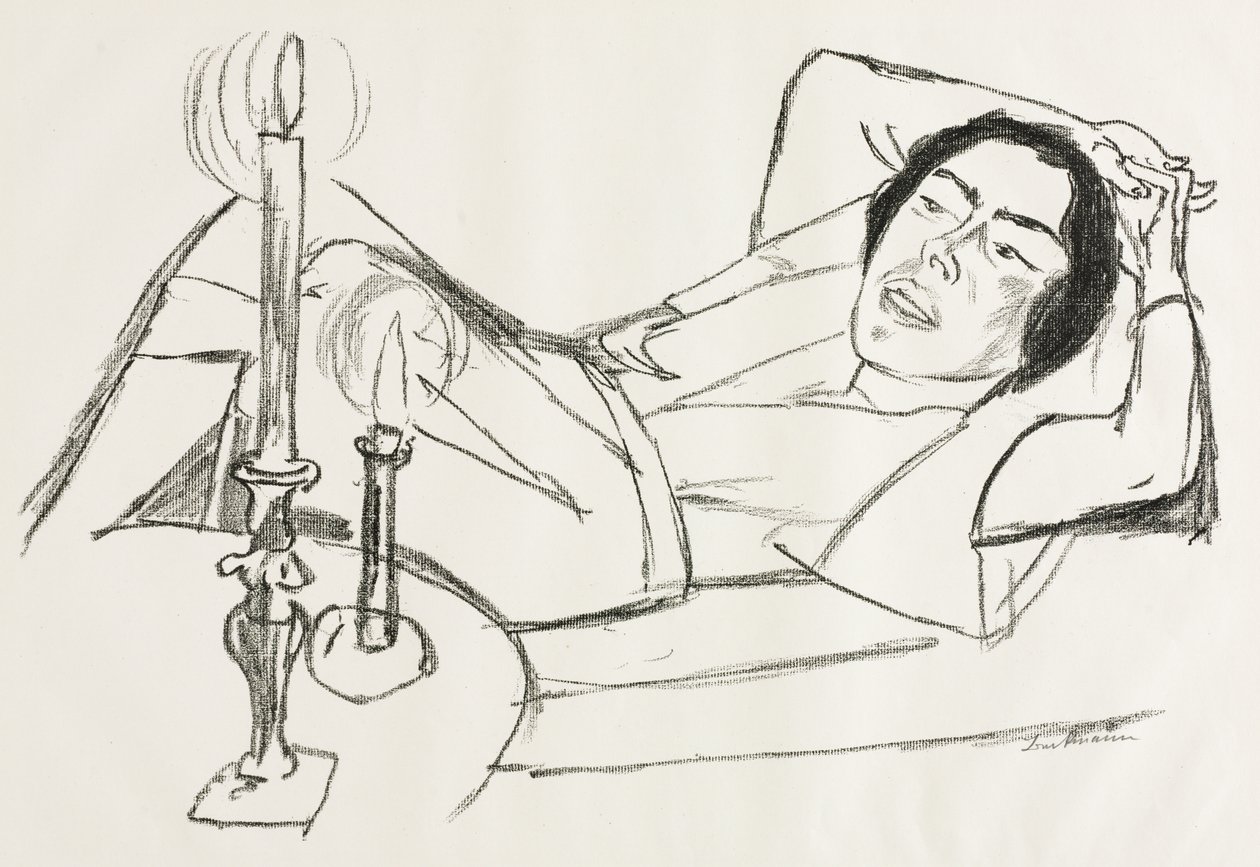 Mujer reclinada (Retrato de Johanna Loeb) de Max Beckmann