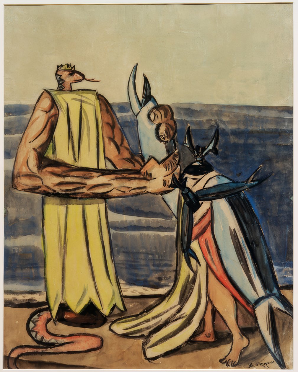 Rey serpiente y novia escarabajo de Max Beckmann