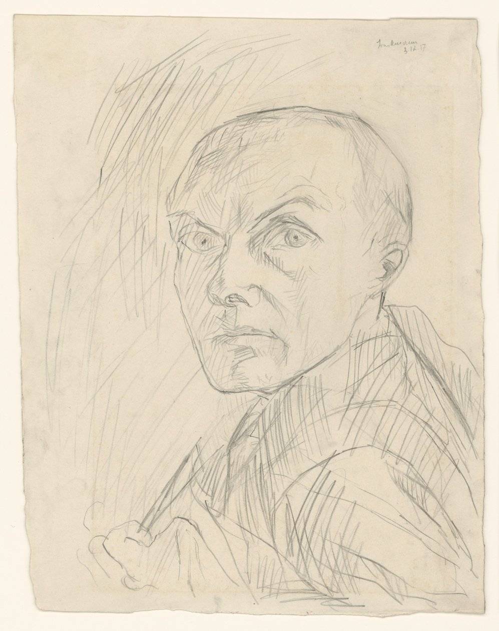 Autorretrato de perfil hacia la izquierda de Max Beckmann