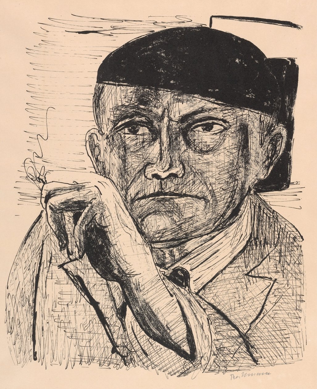 Autorretrato (Autorretrato) de Max Beckmann