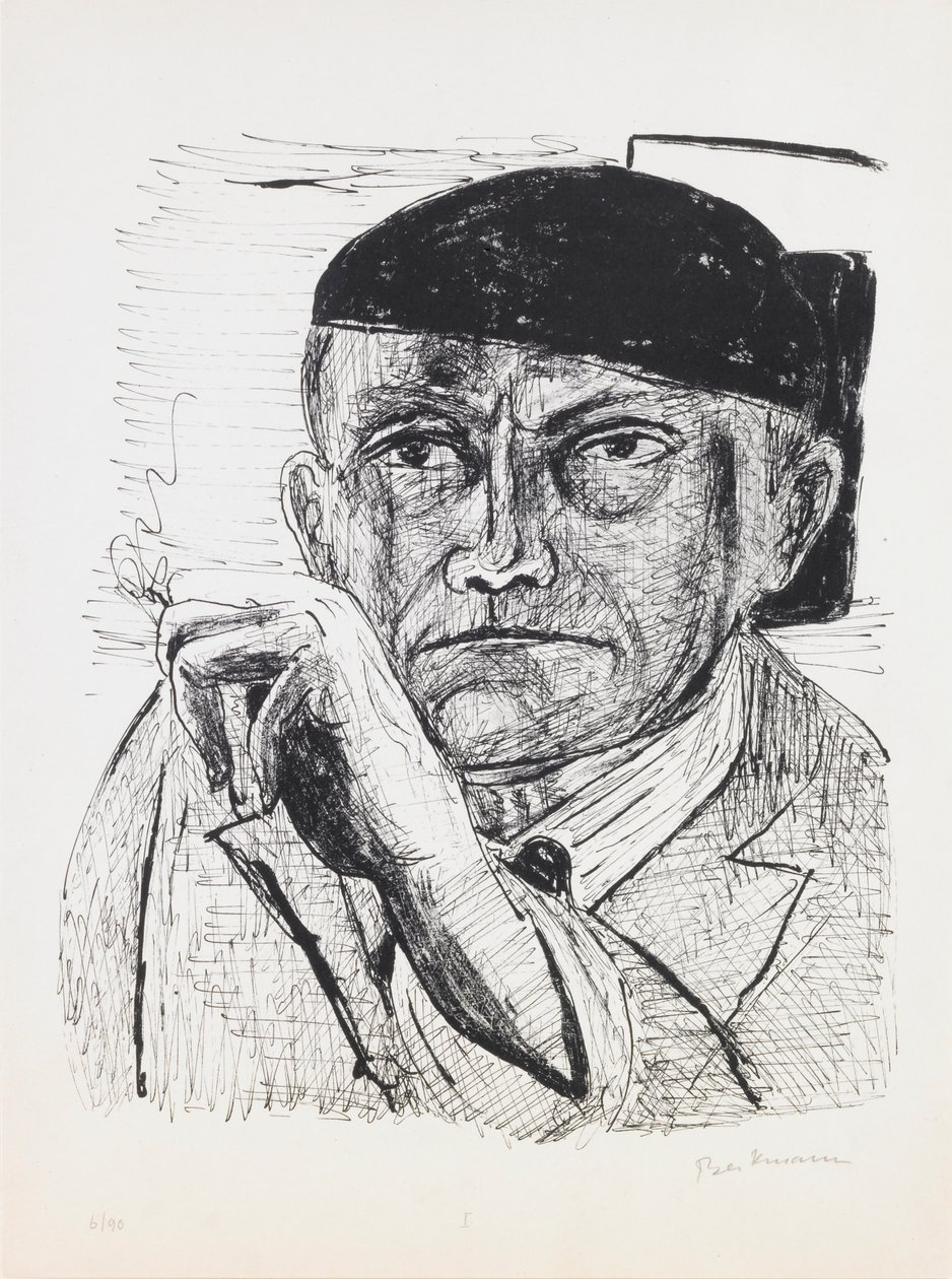 Autorretrato, lámina 1 del portafolio “Día y Sueño” de Max Beckmann