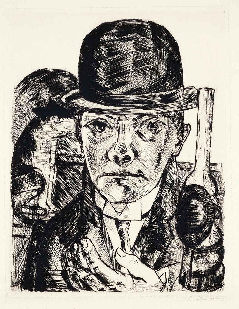 Autorretrato con sombrero de Max Beckmann