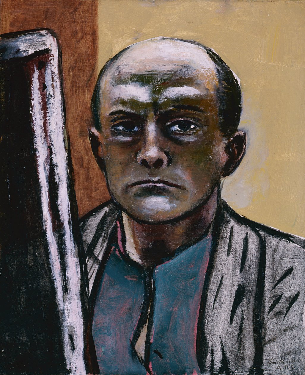 Autorretrato en oliva y marrón de Max Beckmann